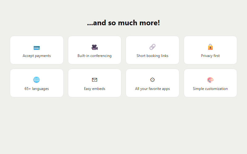 Compact 8-up icon feature grid