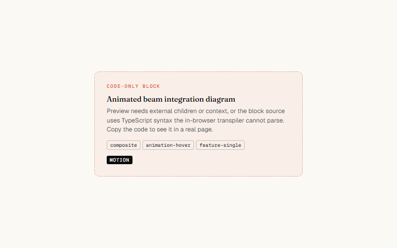 Animated beam integration diagram