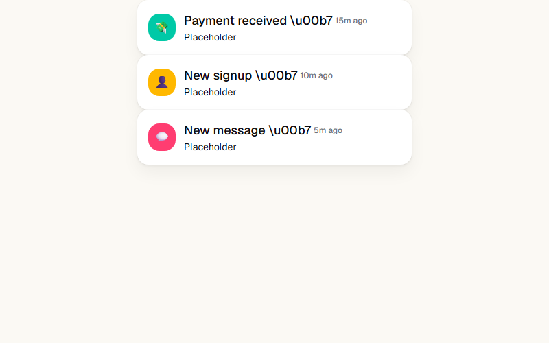 Sequenced notification list