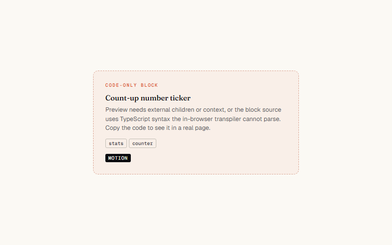 Count-up number ticker