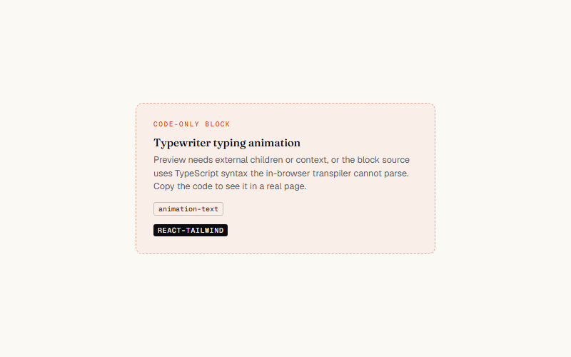 Typewriter typing animation