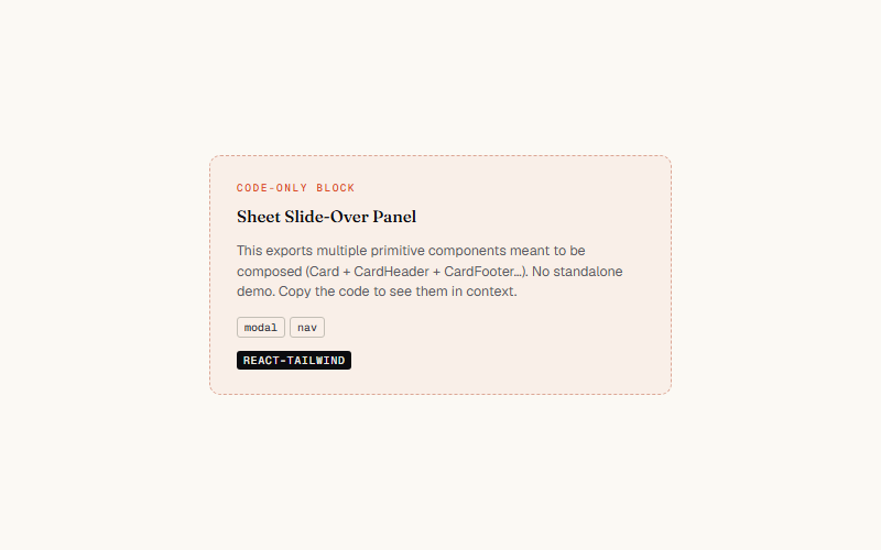 Sheet Slide-Over Panel