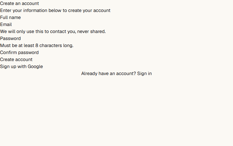 Signup Card Form