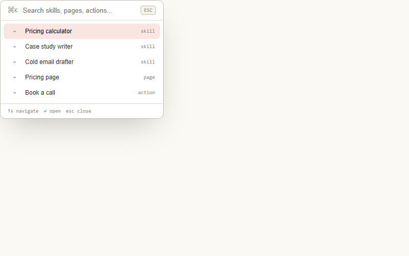 Command palette (⌘K)