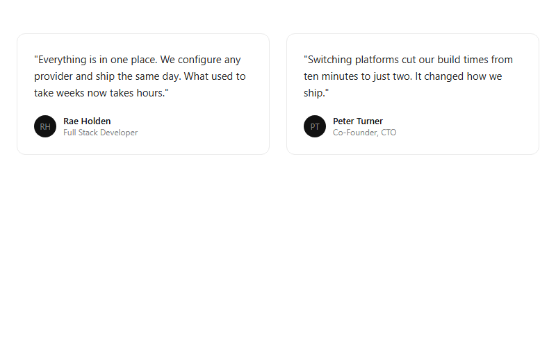 Two-column testimonial quote grid