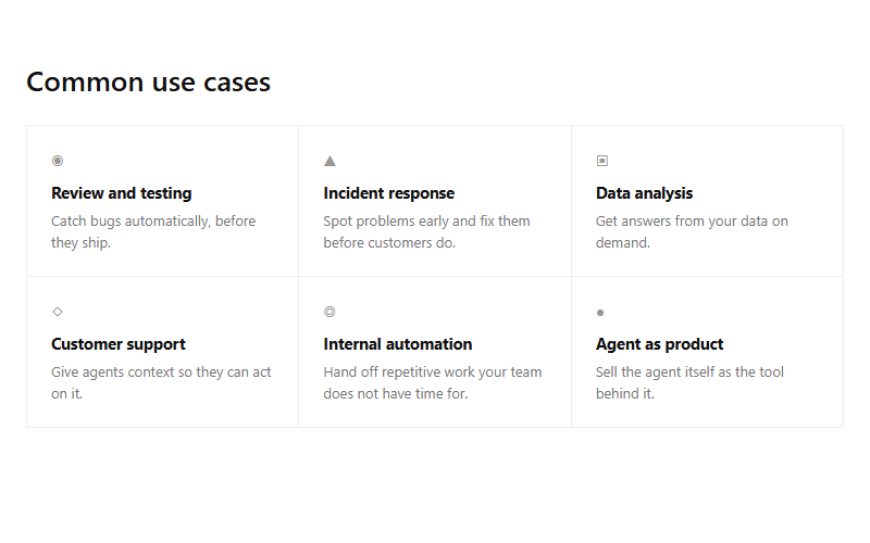 Minimal use-case icon grid