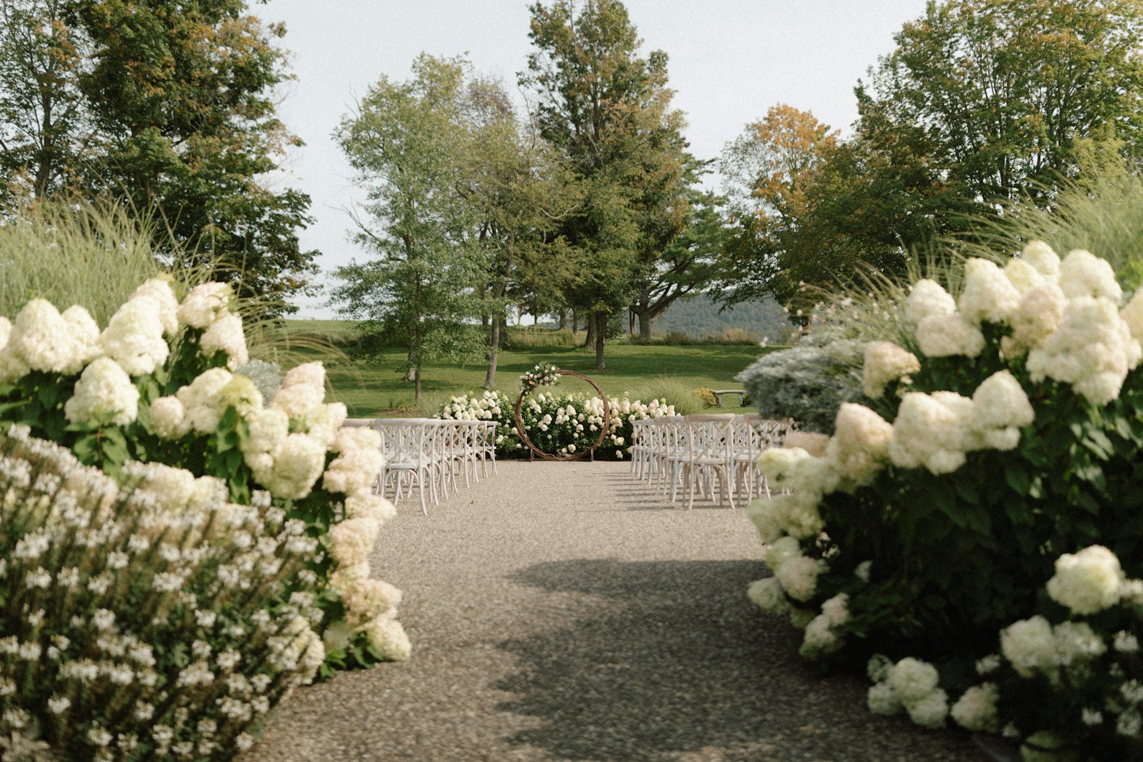 Ceremony chairs, estate lawn